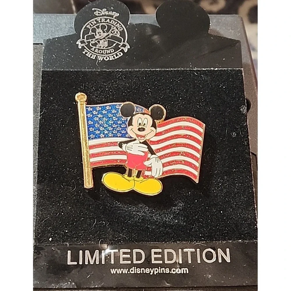 Disney Pin Old Glory Mickey Mouse American Flag Patriotic JUMBO LE‎ 125 70736 DS